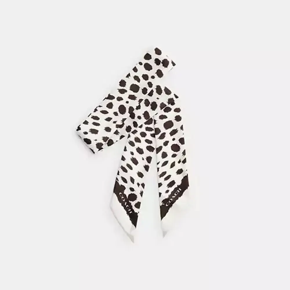 NEW‼️Coach Wild Spots Print Silk Skinny Scarf CFG36